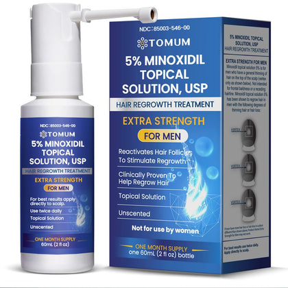 TOMUM spray à 5% de minoxidil 60ml vue avant