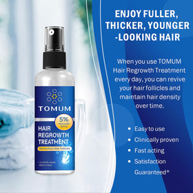 TOMUM Spray Capillaire 5% Minoxidil 60ml sur fond blanc