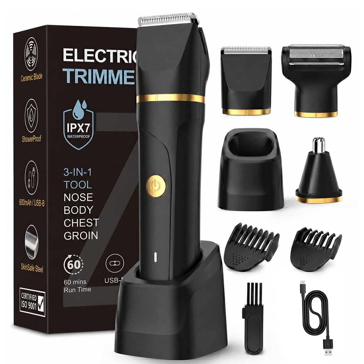 Tondeuse à barbe RAXMETRY 3-en-1 vue de face