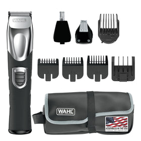 Tondeuse à barbe Wahl vue de face avec accessoires