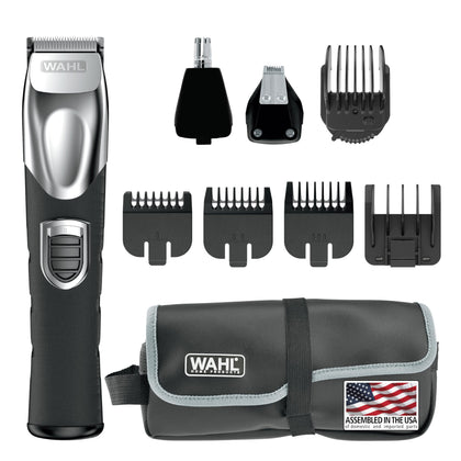 Tondeuse à barbe Wahl vue de face avec accessoires