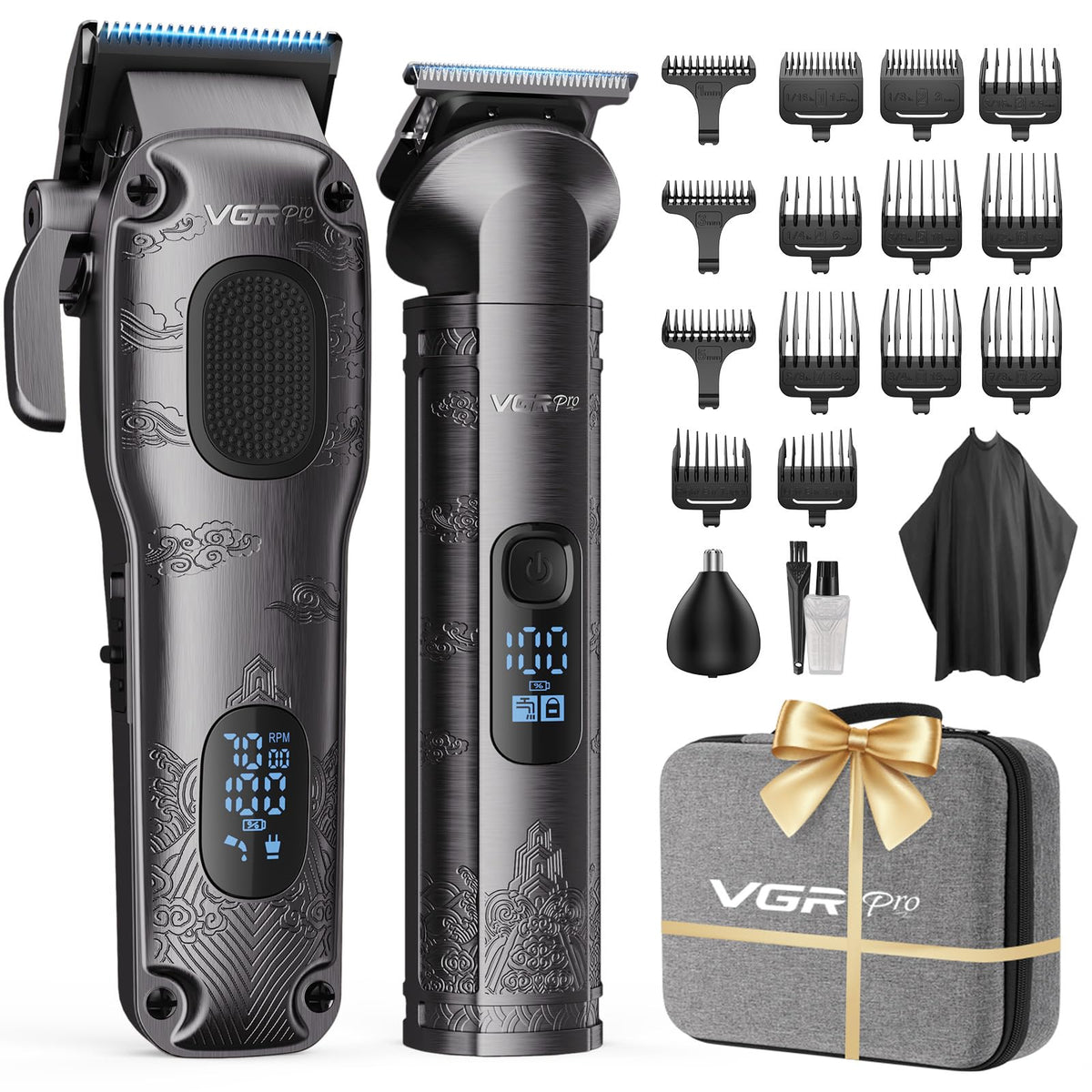 Tondeuse à cheveux VGRPRO avec peignes de guidage inclus