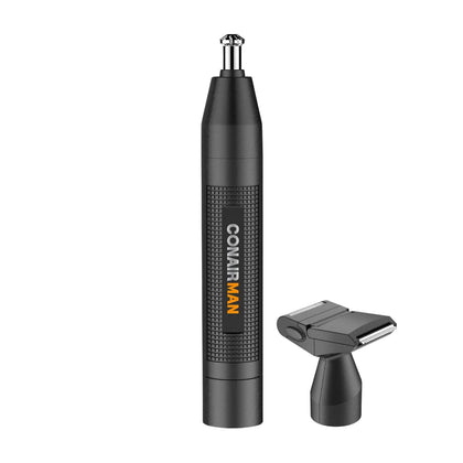 Tondeuse à poils de nez Conair vue de face avec accessoires inclus