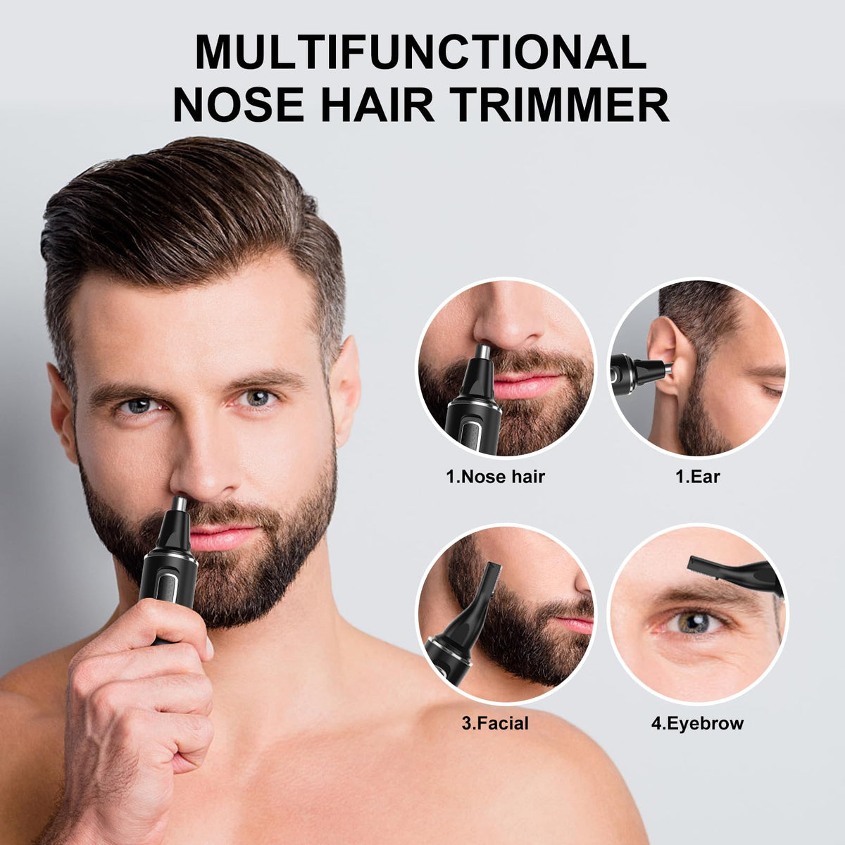 Tondeuse à poils de nez XOOMRSCP avec tête lavable
