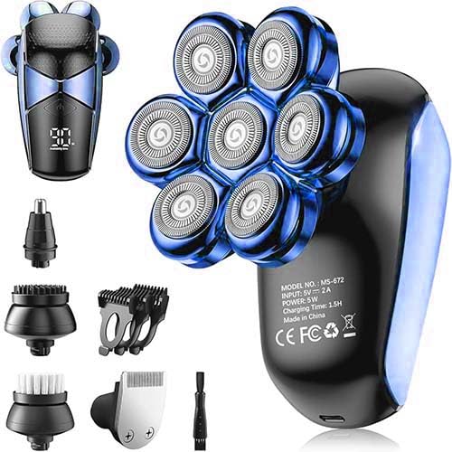 Tondeuse électrique 5-en-1 SHPAVVER ETHUP vue avant avec lames flottantes 7D