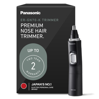 Tondeuse nasale Panasonic ER-GN70-K vue avant avec système d'aspiration