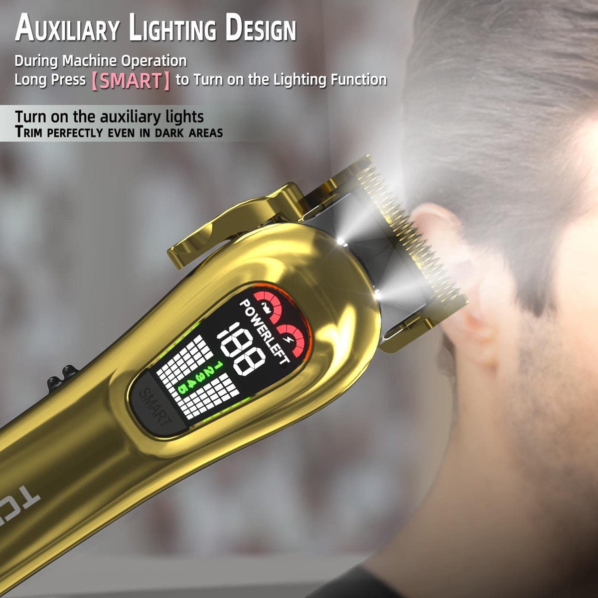 Tondeuse TCMKY avec affichage LED et lames en acier