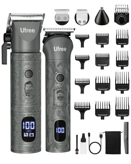 Tondeuse Ufree sans fil vue avant avec lames en acier inoxydable