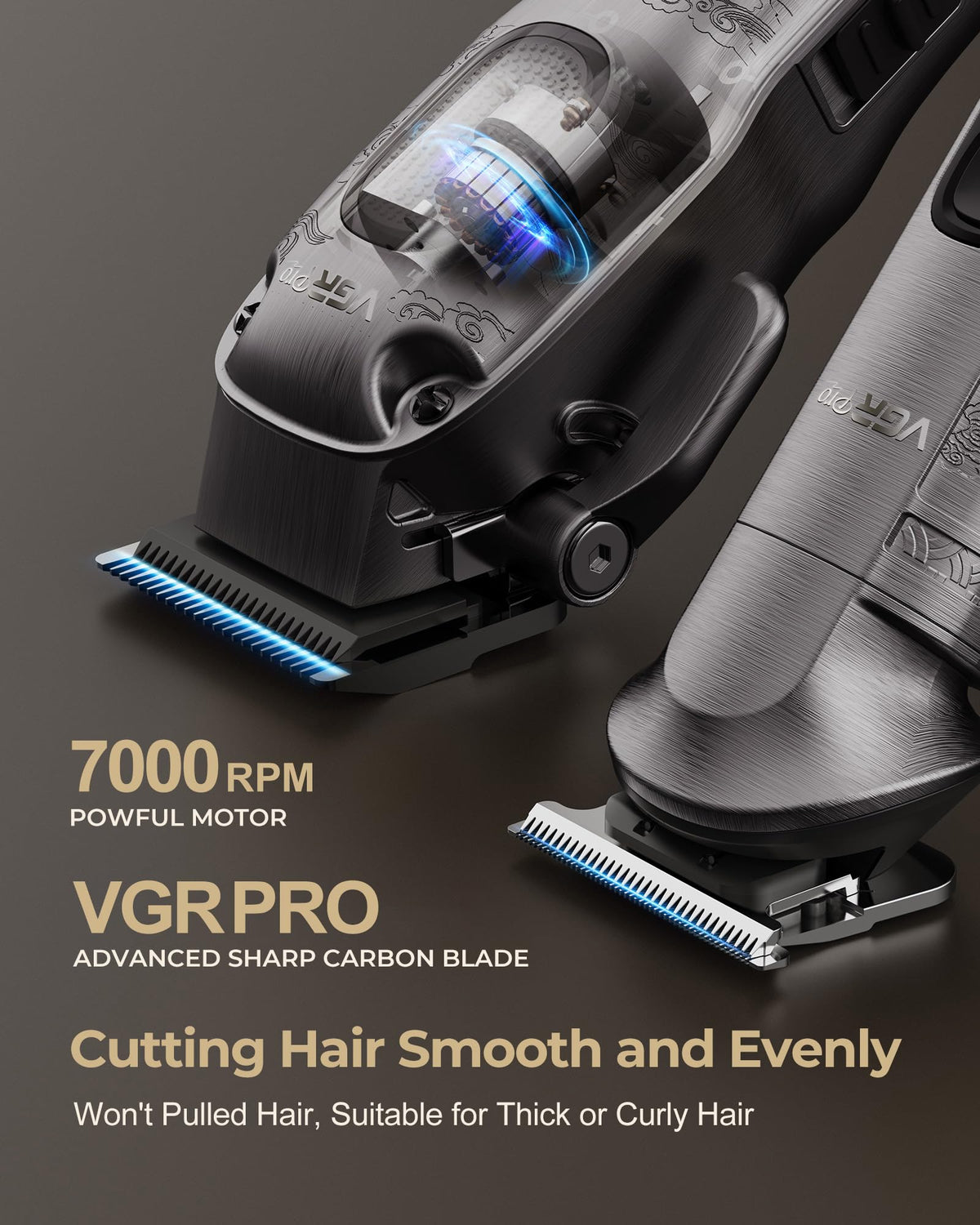 Tondeuse VGRPRO avec moteur puissant visible