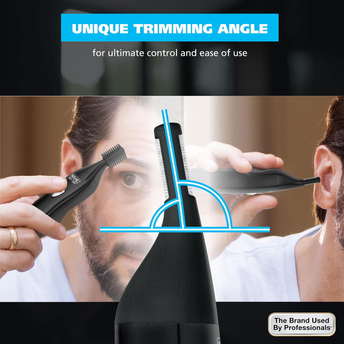 Tondeuse Wahl avec tête rotative pour poils de nez