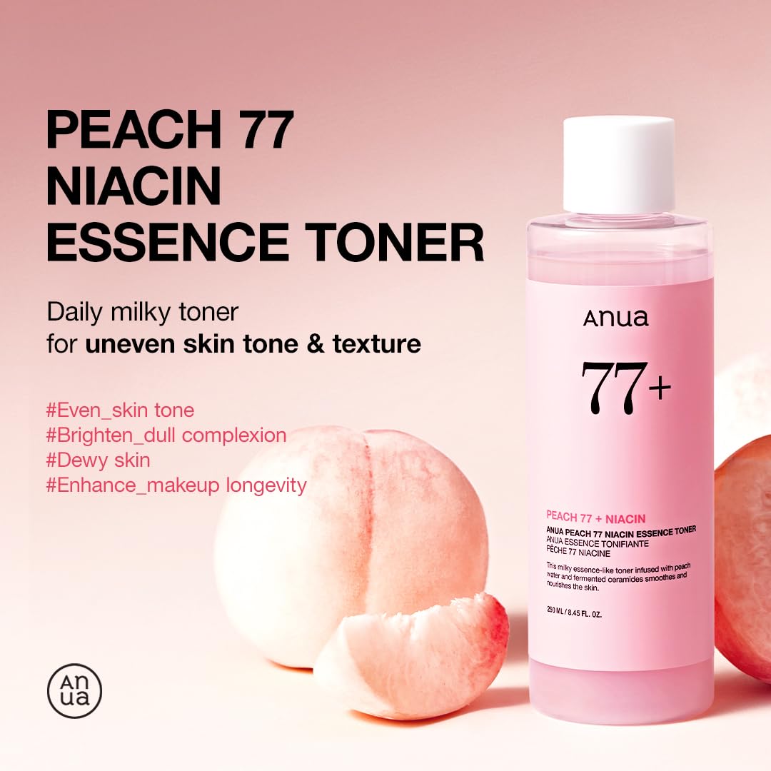 Toner ANUA 77% extrait de pêche, vue arrière avec ingrédients
