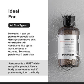 Tonique exfoliant Minimalist avec étiquette lisible