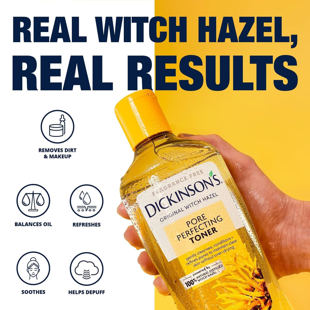 Tonique purifiant Dickinson's 473 ml avec étiquette visible