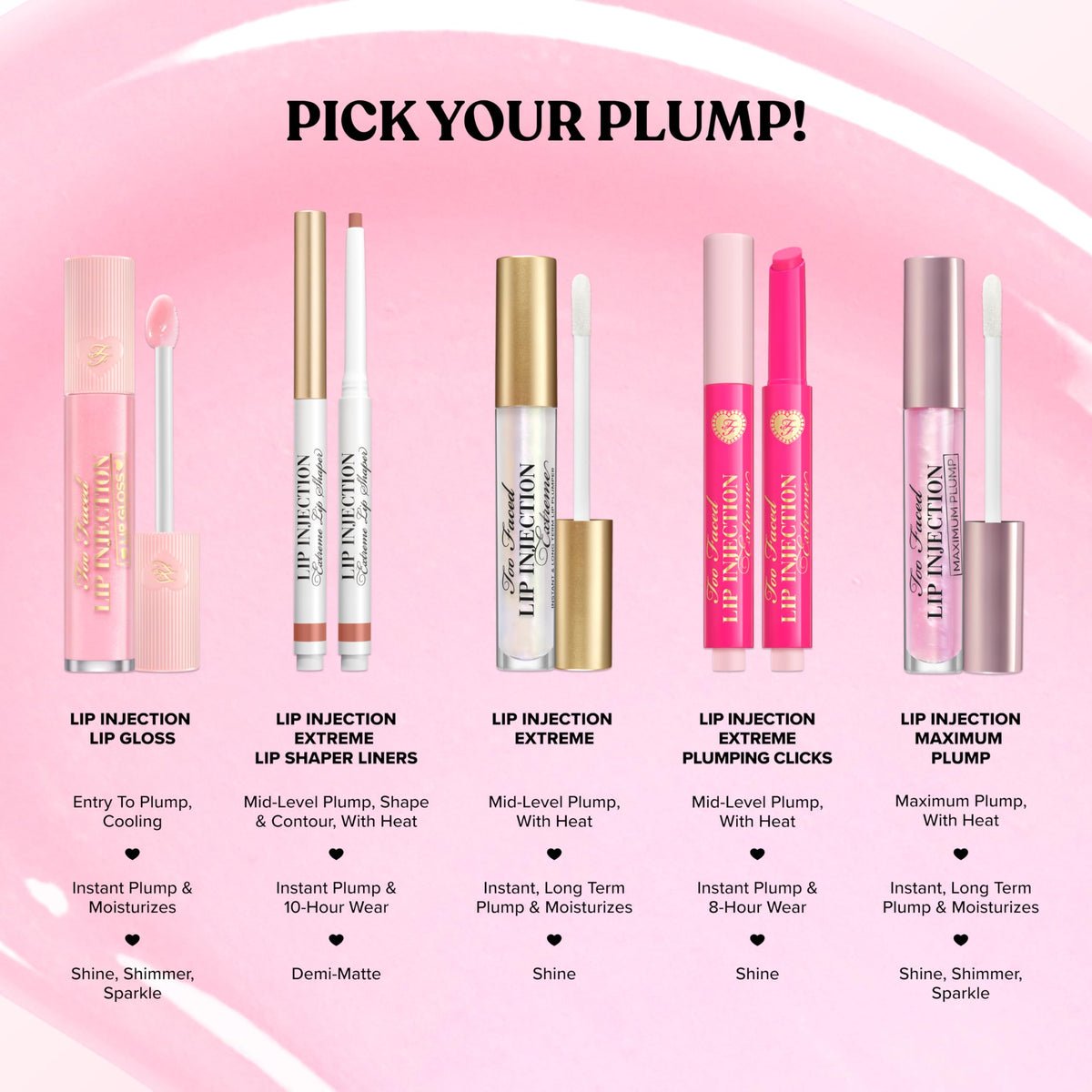 Too Faced Lip Injection Extreme Plumping Clicks dimensions and details