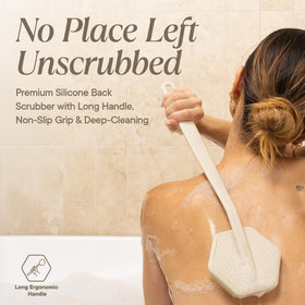 TOOLETRIES gant de douche en silicone beige - vue arrière