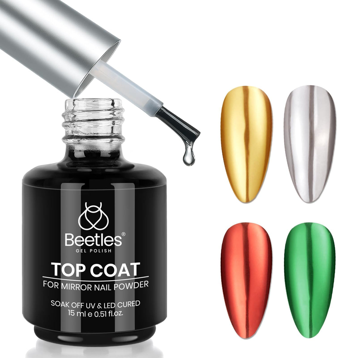 Top coat beetles Gel Polish 15ml avec effet miroir brillant