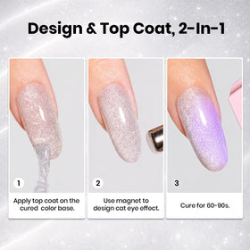 Top Coat Gel Cat Eye de beetles avec différentes couleurs de vernis