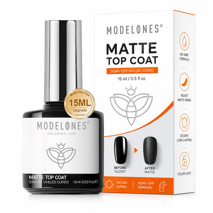Top Coat Mat modelones 15ML vue avant avec bouchon noir