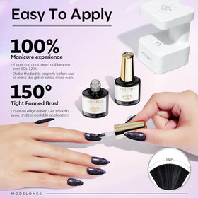 Top coat modelones sur une table de manucure
