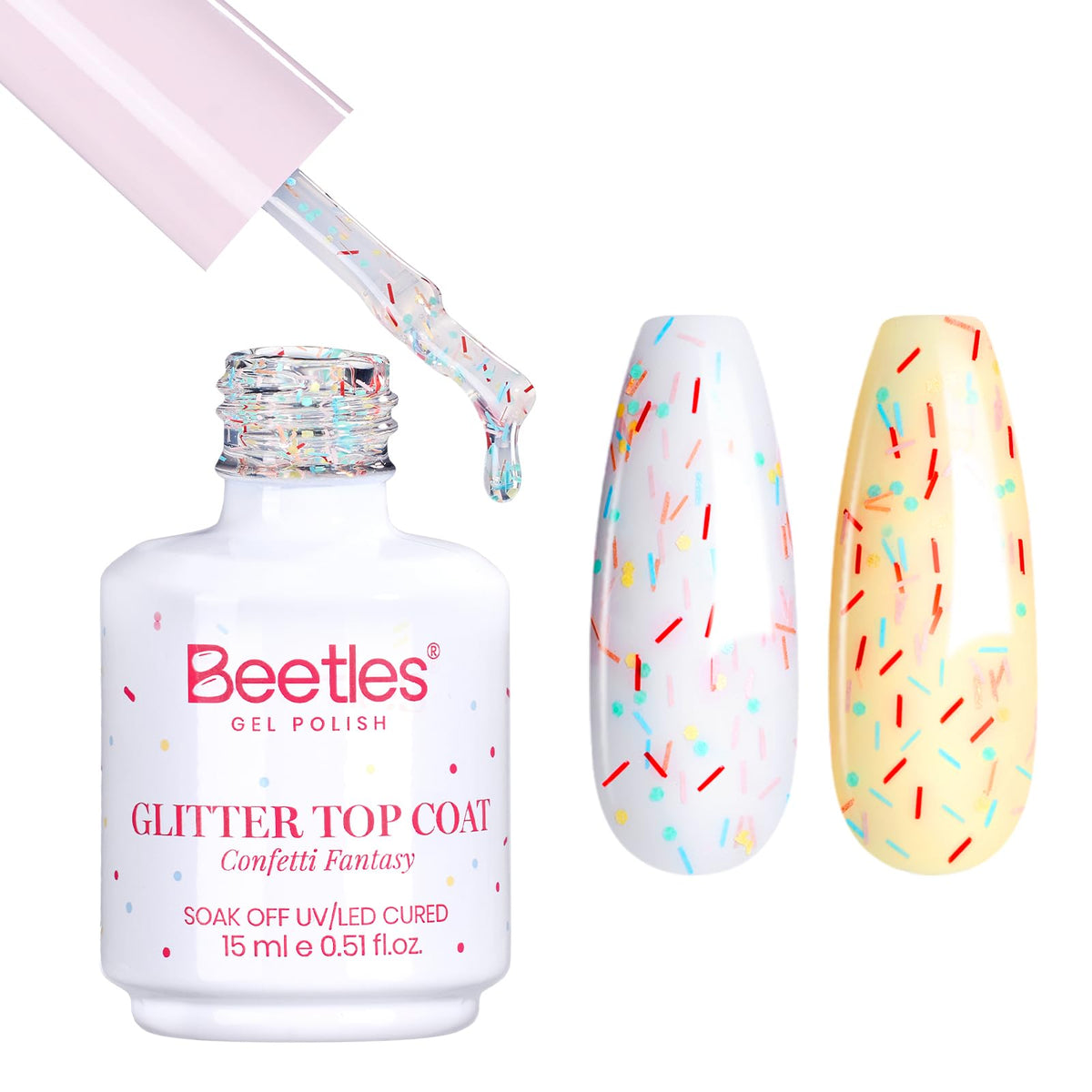 Top Coat Paillettes beetles 15ml avec flocons de paillettes colorées