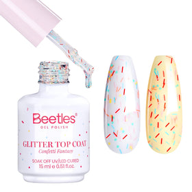 Top Coat Paillettes beetles 15ml avec flocons de paillettes colorées