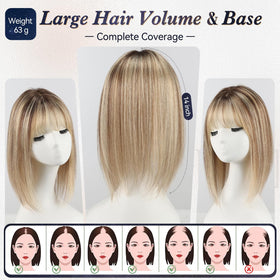 Toppers starluck 14 pouces en cheveux réels sur mannequin