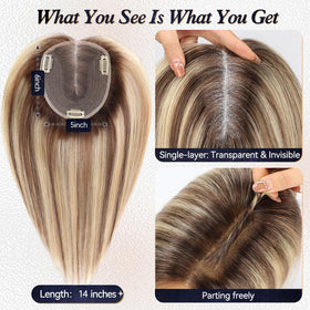 Toppers starluck 14 pouces en couleur blond cendré mélangé marron