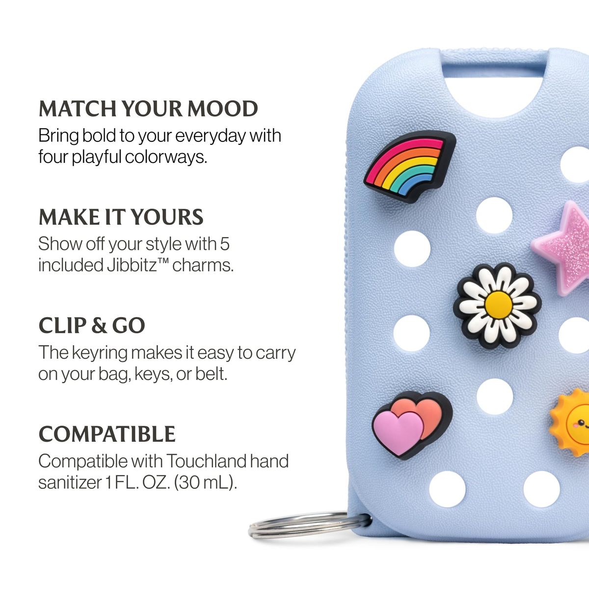 Touchland Mist Case avec accessoires de mode en arrière-plan