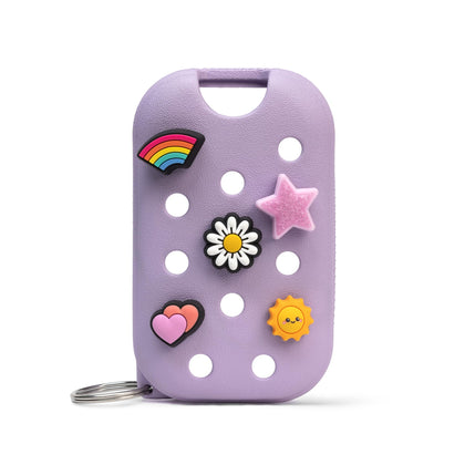 Touchland Mist Case Crocs couleur lavande avec 5 Jibbitz charms
