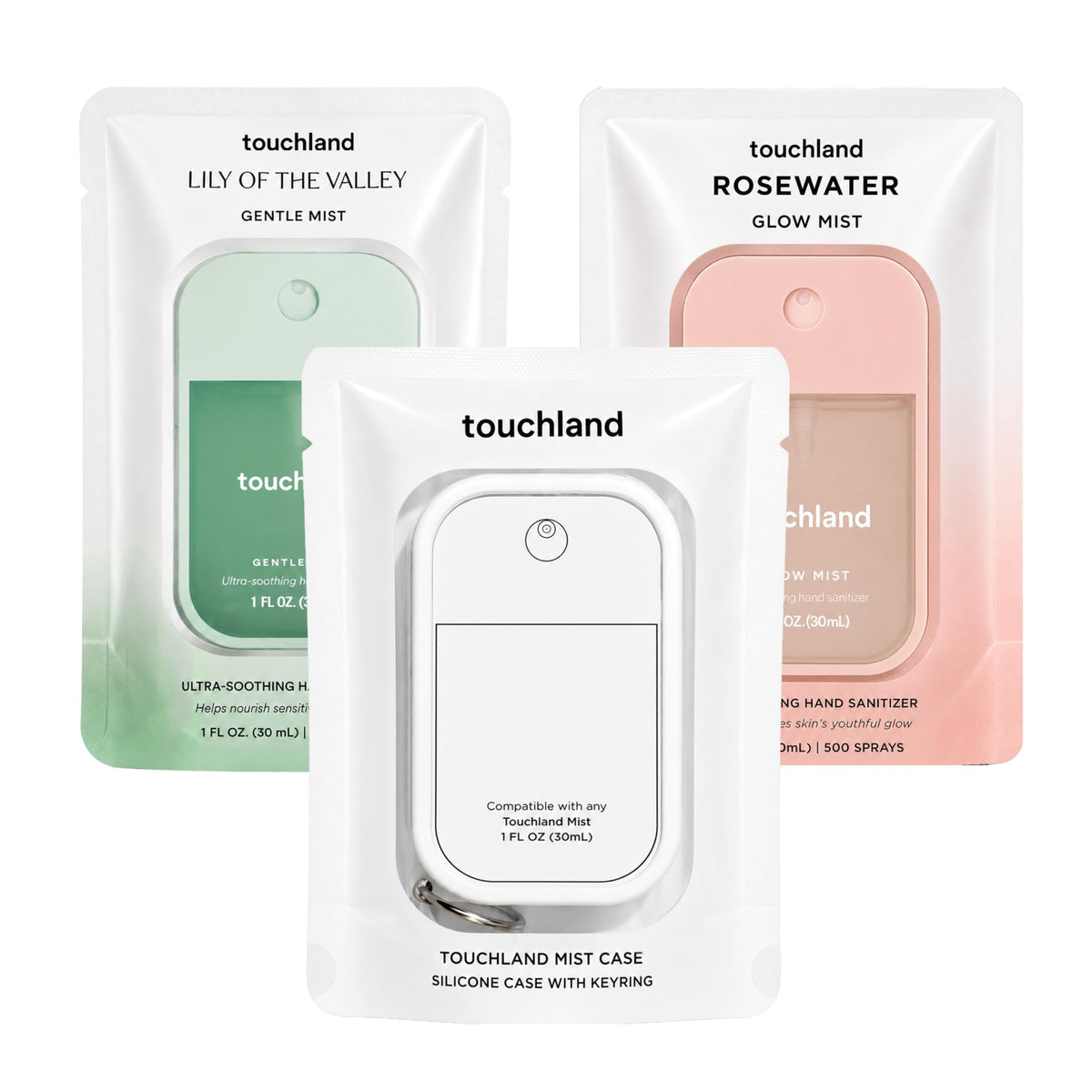 Touchland spray désinfectant hydratant 30ml vue avant avec parfum de muguet