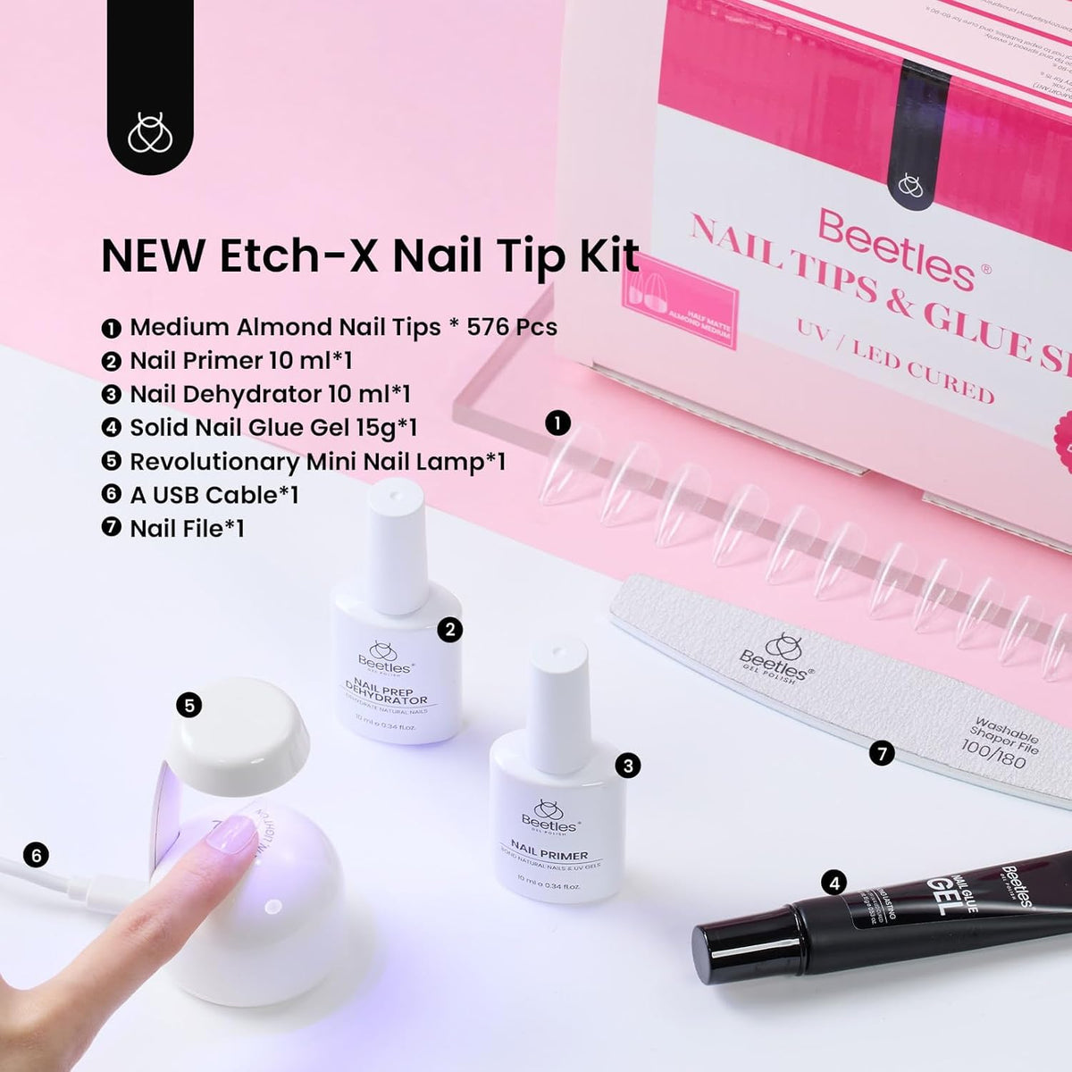 Tous les accessoires du kit gel ongles Beetles