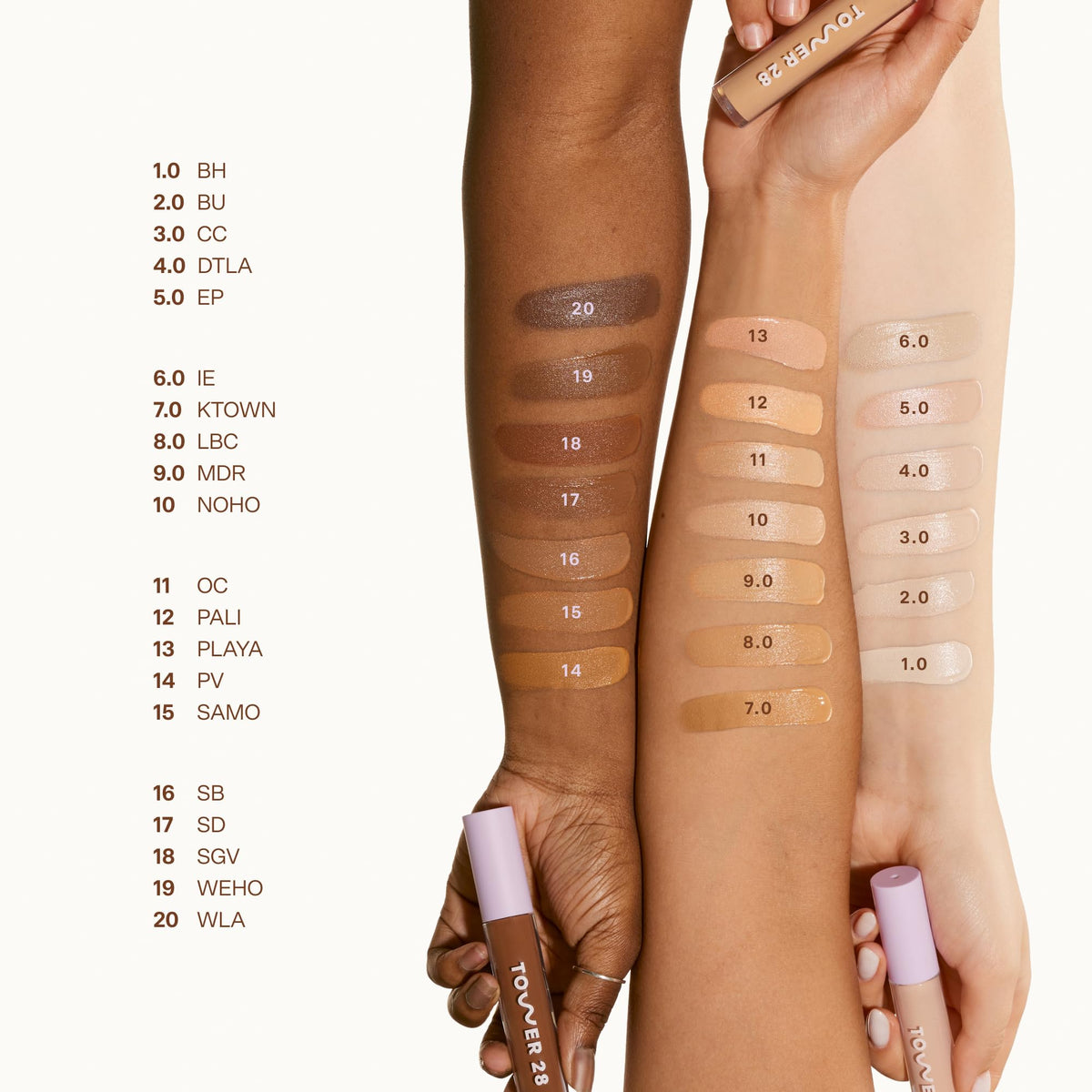 Tower 28 Sérum Hydratant Concealer application sur peau