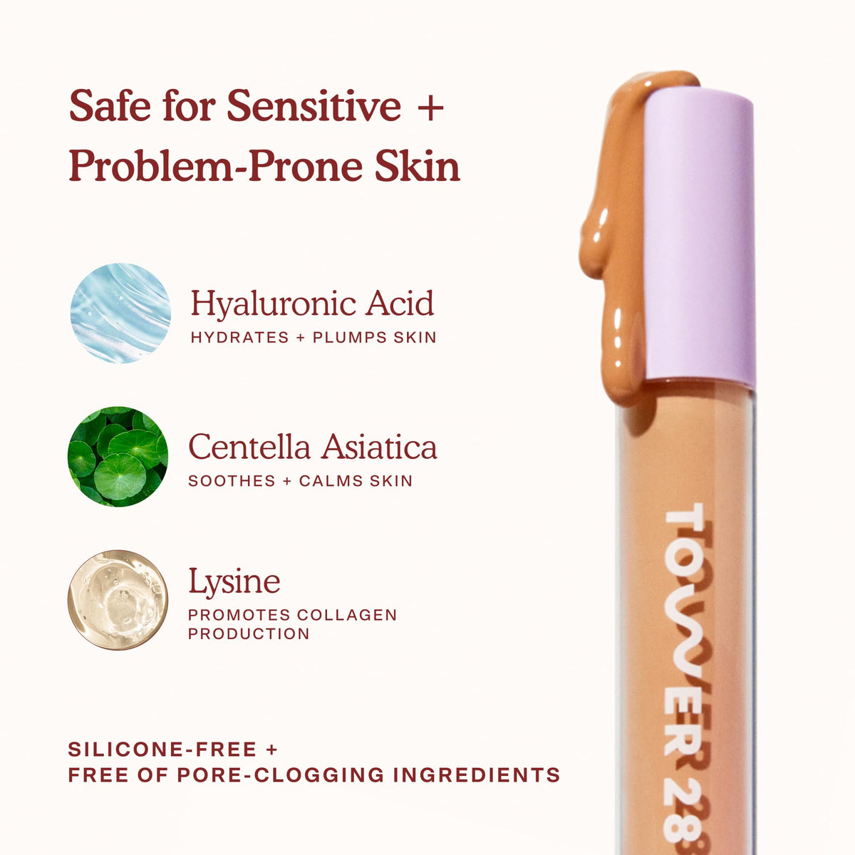 Tower 28 Sérum Hydratant Concealer en usage avec éponge