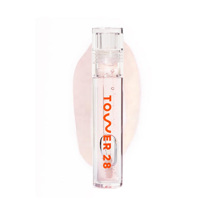 Tower 28 ShineOn Lip Gloss Jelly Chill vue avant avec finition brillante