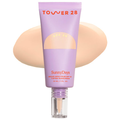 Tower 28 SunnyDays Fond de teint solaire teinté SPF 30, couleur La Cienega, vue de face