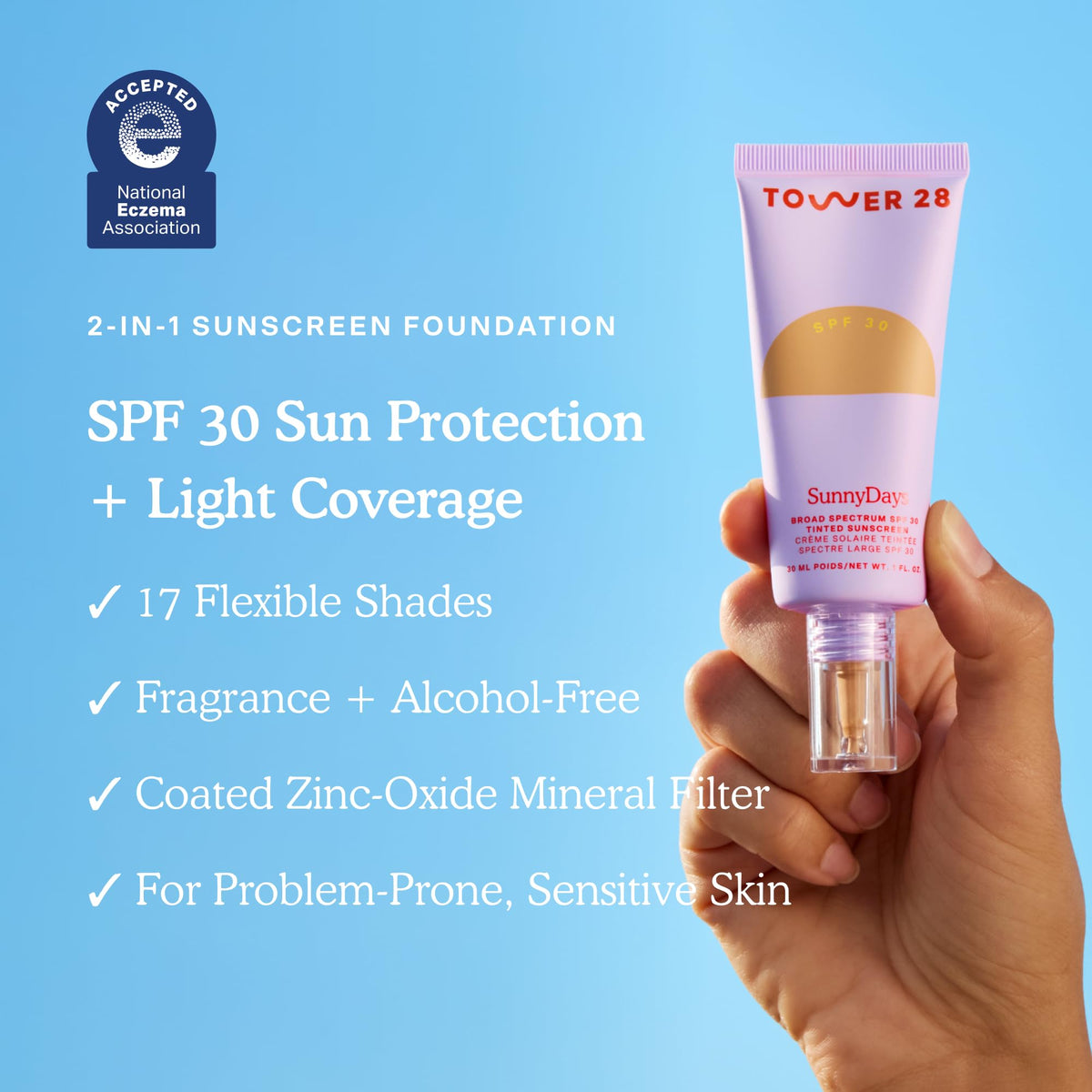 Tower 28 SunnyDays SPF 30 Fond de Teint Hydratant Teinte 70 packaging
