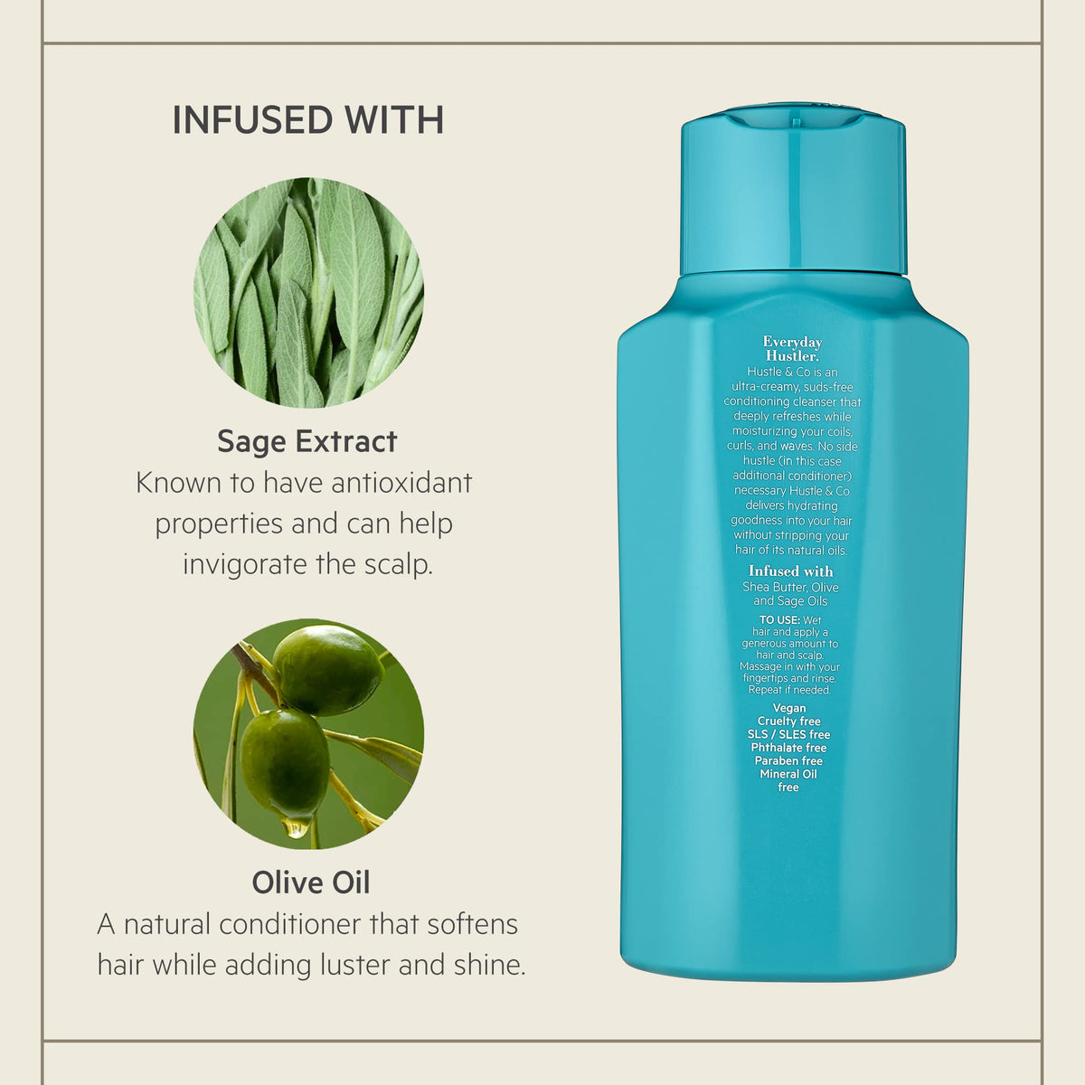 TPH by Taraji Co-Wash Hydratant 12oz étiquette avec ingrédients