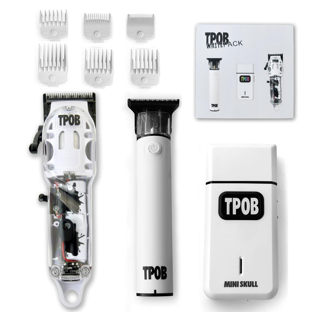 TPOB tondeuse à cheveux professionnelle modèle blanc mat vue de face