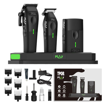 TPOB tondeuse de barbe noire vue avant avec lames visibles