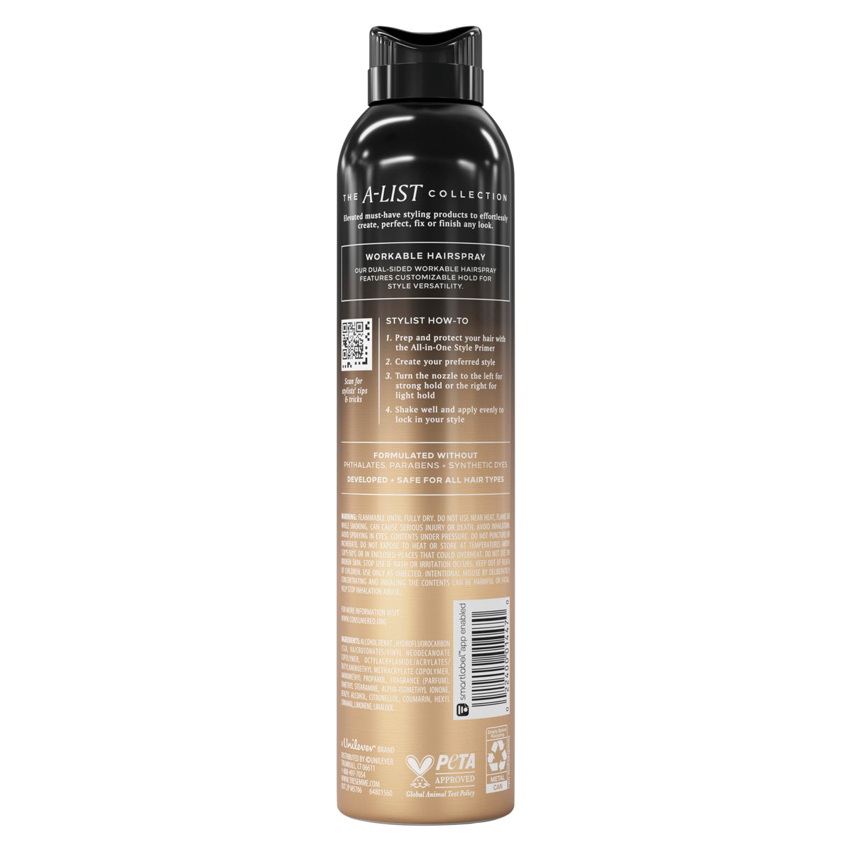 TRESemmé Laque Coiffante A-List 8,5 Oz vue arrière