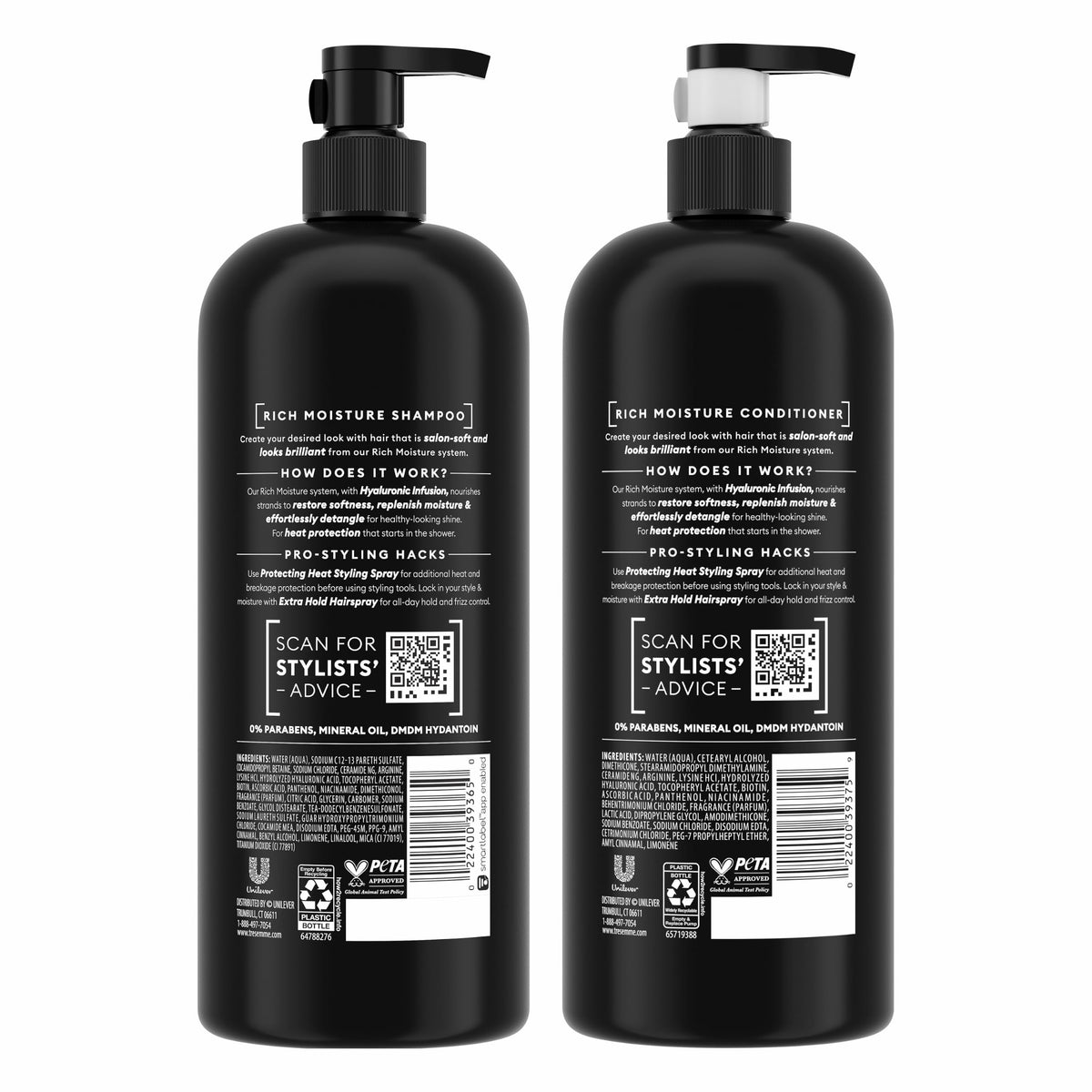 TRESemmé Rich Moisture Shampoo 28 oz vue de côté