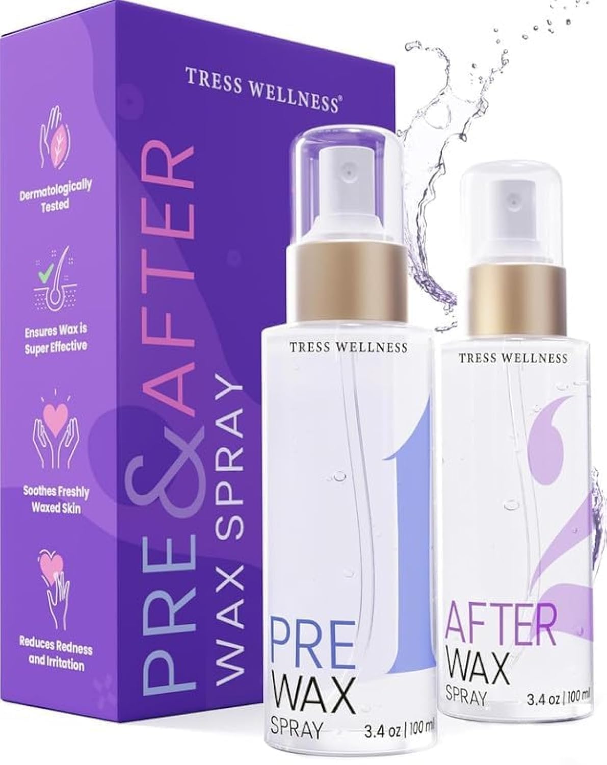 Tress Wellness kit de soins avant et après épilation avec deux sprays de 100ml