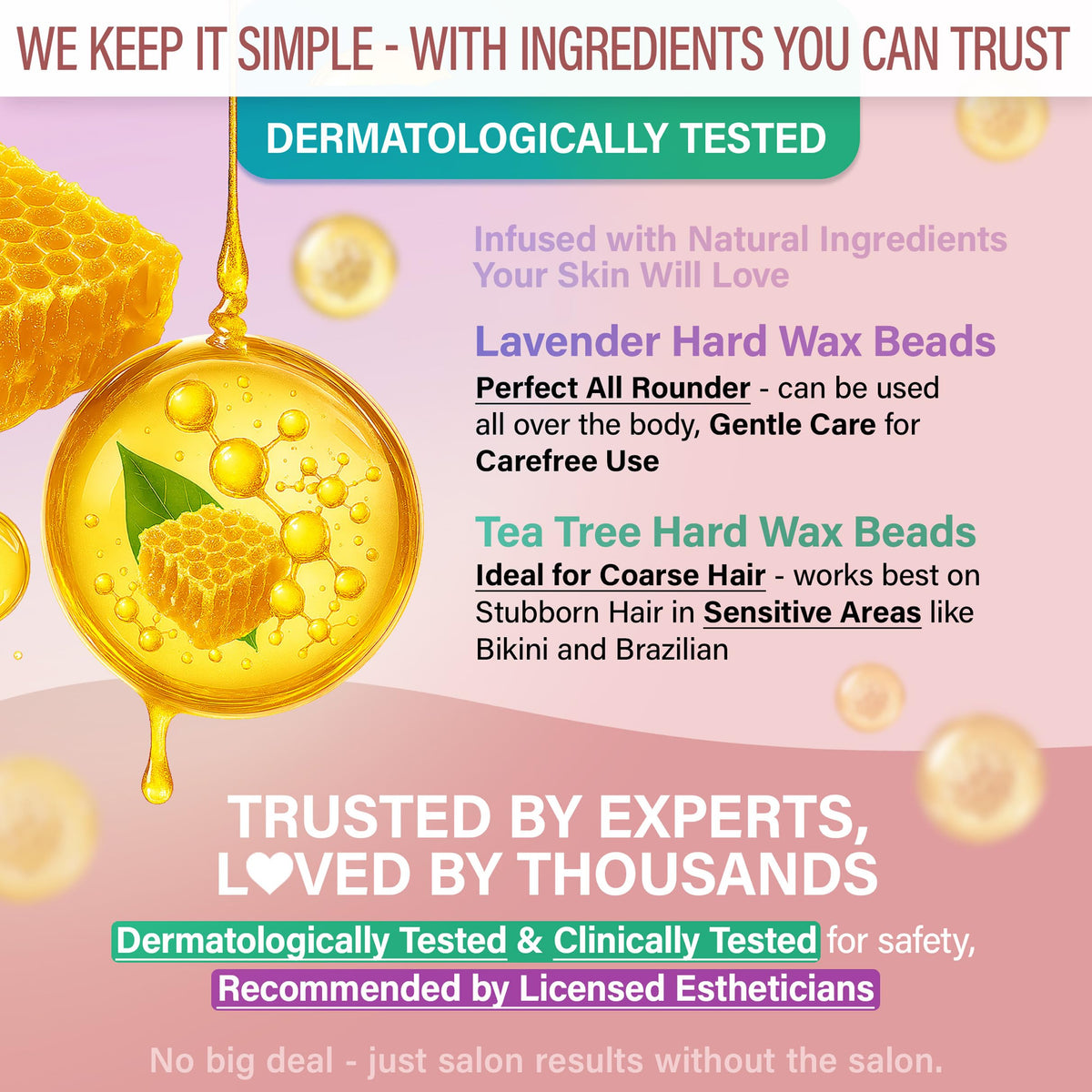 Tress Wellness spatules pour épilation, grande et petite
