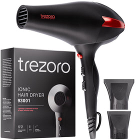 TREZORO Sèche-cheveux professionnel noir vue de face