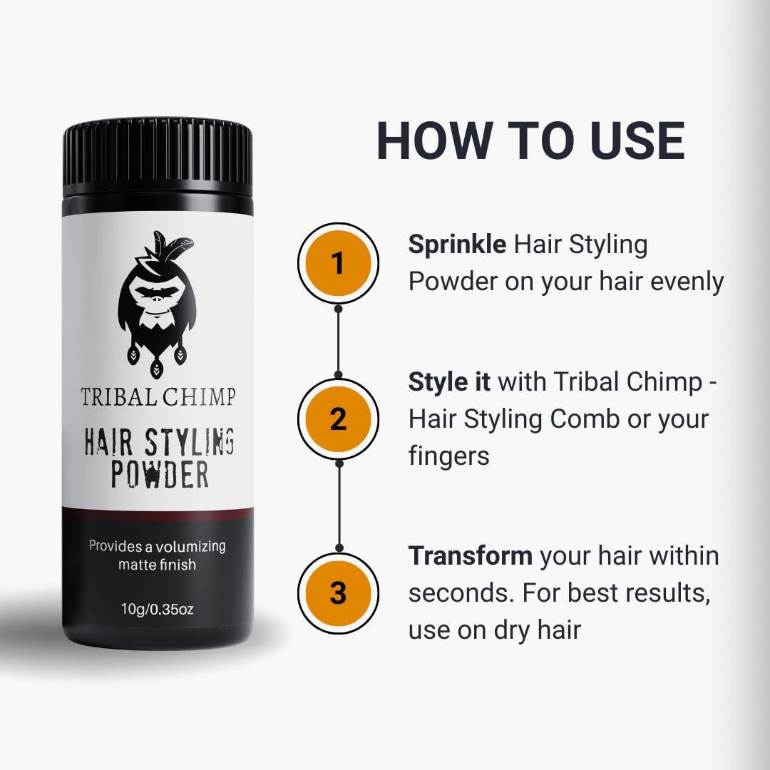 Tribal Chimp Poudre Coiffante 10g avec une texture poudreuse visible