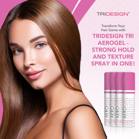TRIDESIGN Aerogel Spray Fixatif 3 oz sur un fond neutre