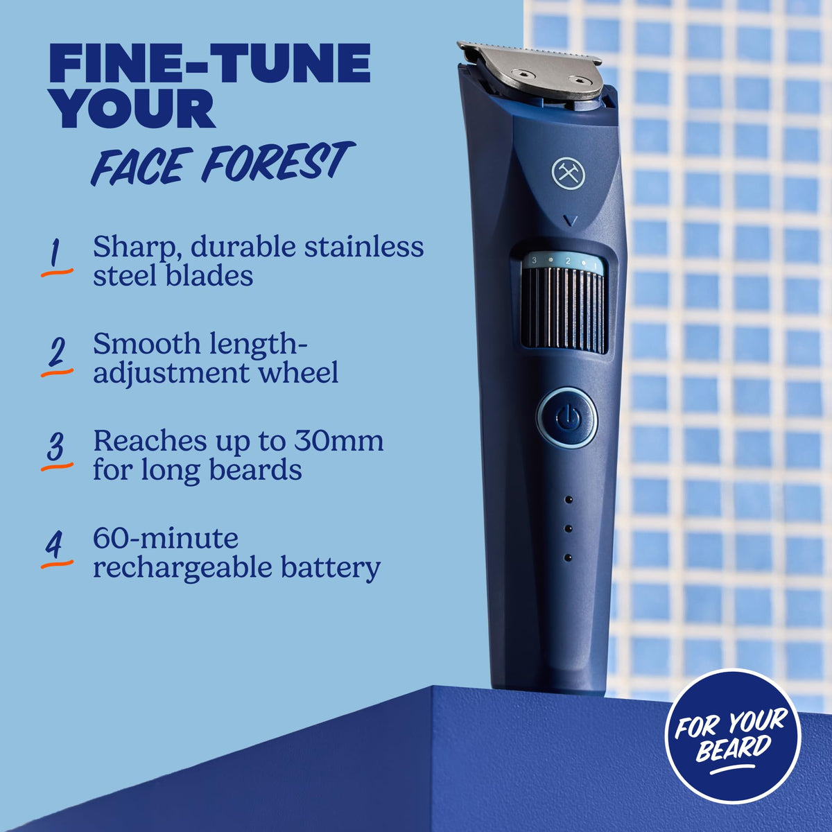 Trimmer à barbe Dollar Shave Club avec peigne de garde installé