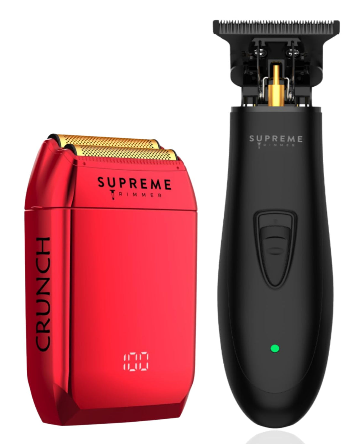Trimmer Électrique 2-en-1 DLC T-Shaper et Rasoir Foil Crunch Rouge vue avant