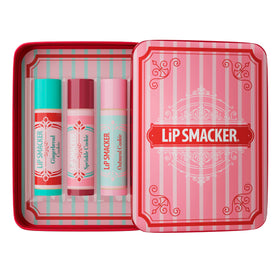 Trio de baumes à lèvres Lip Smacker avec saveurs de cookies à la cannelle, éparpillés et à l'avoine