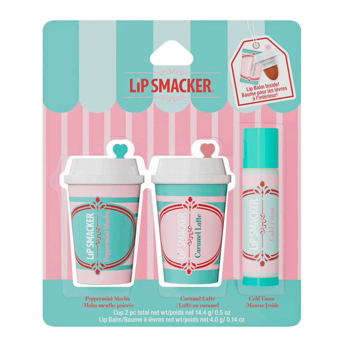 Trio de baumes à lèvres Lip Smacker dans un design de tasse frappe